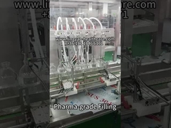 500 ml de botella de perfusión Línea de llenado-cierre-tapón en acción